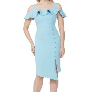 Button Front Cocktail Dress - Posh Couture